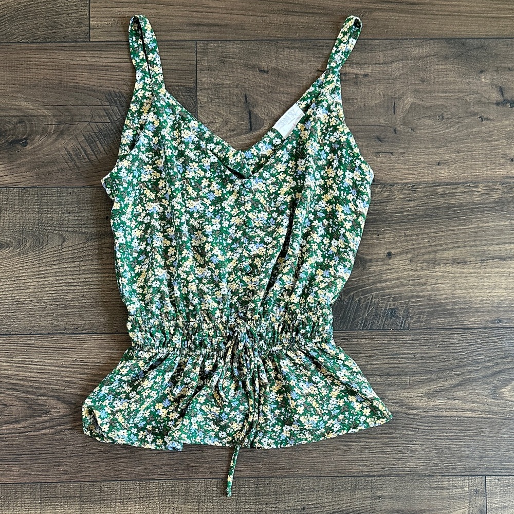 Sienna Sky Green Floral Drawstring Cami Top